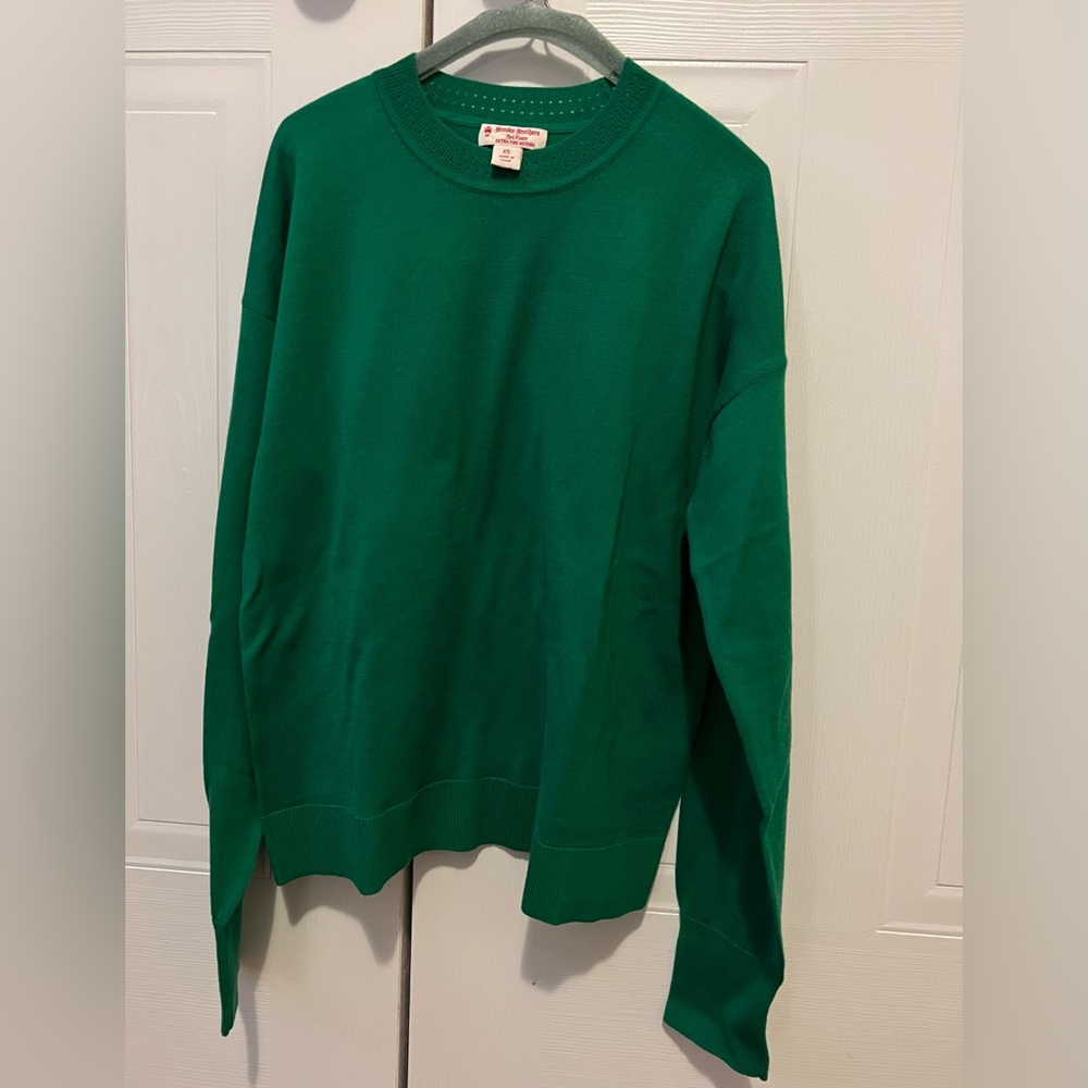 Brilliant green Brooks Brothers crewneck Merino wool sweater size XS